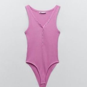 zara lilac button up bodysuit